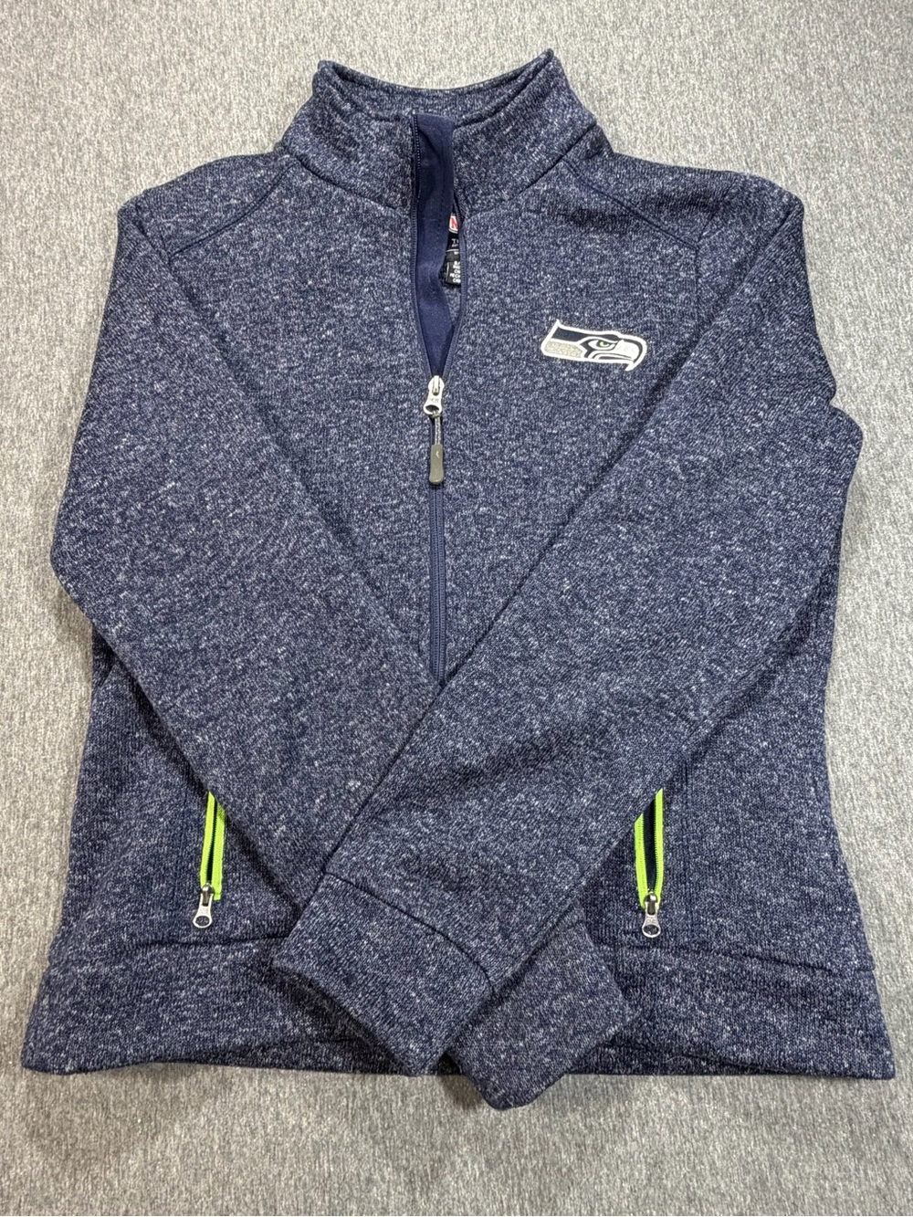 Seattle Seahawks Women’s Small Heather Blue Full Zip Polyester Jacket NFL